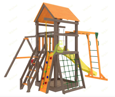 Деревянная детская площадка для дачи IgraGrad Панда Фани Gride с рукоходом