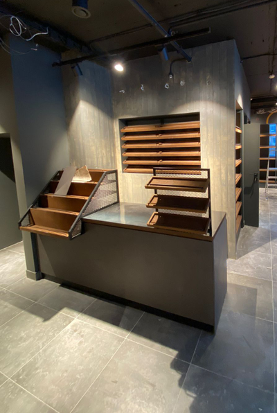 Декоративные панели имитирующие бетон из МДФ с покрытием "микроцемент"