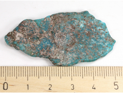 Бирюза с пиритом, необработанный, дикий образец, США, Аризона (53*28*5 мм, 7,7 г) №37597