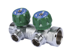 Коллектор регулирующий STOUT 3/4", 2 отвода 1/2" плоское уплотнение (Арт. SMB-6849-341202)