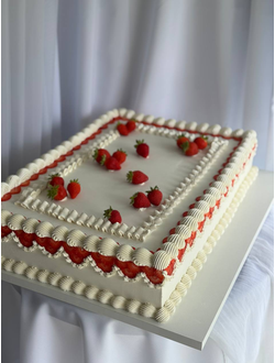 Торт в стиле ламбет с ягодами клубники (9-12кг)