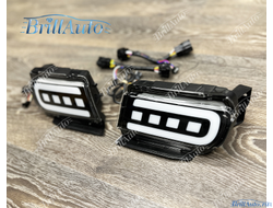 Противотуманки Toyota Land Cruiser Prado 150 LED черные (3 режима)