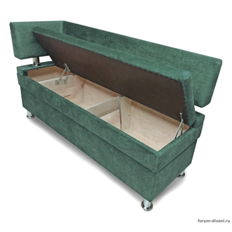 Кухонный ДИВАН "ФОРУМ-4" с боковой спинкой, Зеленый Левый