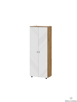 Байкал Шкаф двухстворчатый комбинированный SAFE Дуб Золотой/Белый матовый