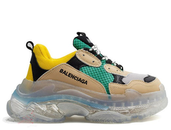 Кроссовки Balenciaga Triple S мульти с прозрачной подошвой женские