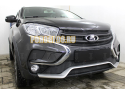 Защита радиатора Lada Xray 2015- / Xray Cross 2018- 4 части black верх