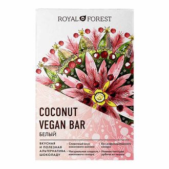 Шоколад белый "Vegan Coconut Bar", 50г (Royal forest)