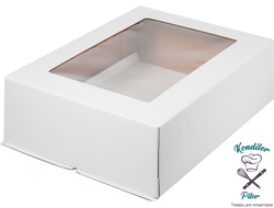 Коробка  для торта с окном 300*400*120 мм, белая