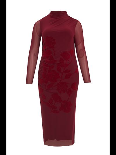 Платье облегающее вишнёвого цвета