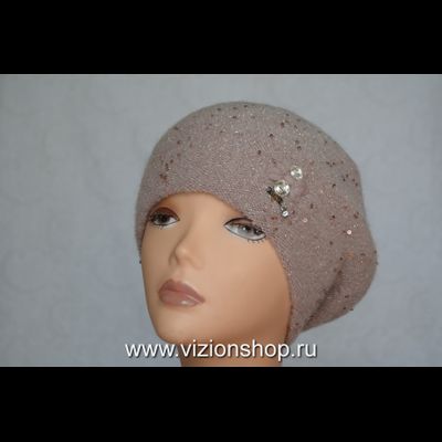 Классический женский берет Vizio Визио Италия 6457 розовый