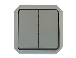 Переключатель 2-кл IP55 механизм, серый - Legrand 069525L - Plexo New