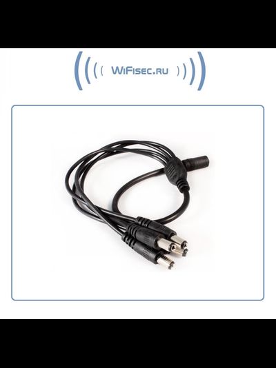 Разветвитель питания 12В 1->4 для устройств видеонаблюдения, чёрный