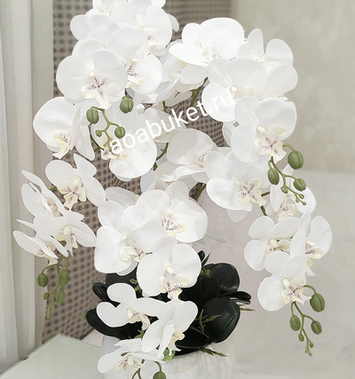 Композиция из искусственных цветов Орхидея белая № ОР025/Искусственные цветы