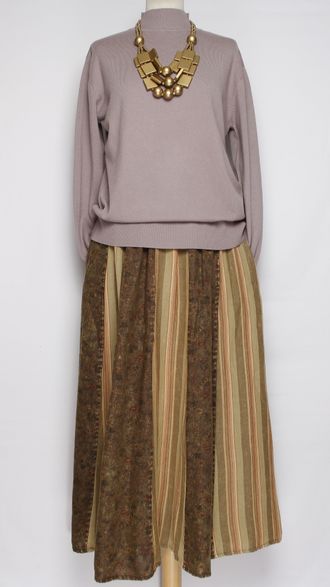 ЮБКА "МНОГО КЛИНЬЕВ" бежевая до р.52