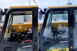 Вклейка дверного верхнего стекла на JCB Loadall 527-58