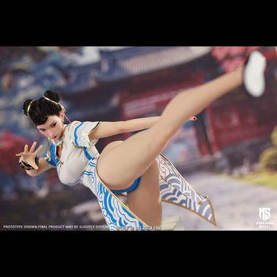 Чун Ли (серия Street Fighter) - Коллекционная ФИГУРКА 1/6 Female Fighter, Blue cloud patterned white cheongsam version (MS-011) - STAR MAN