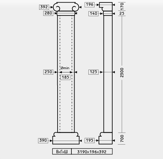 Полуколонна 1.10.205 - d250мм
