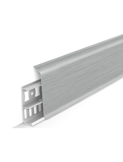 Плинтус напольный 70 мм 2,2м "Идеал Деконика", 186 Алюминий