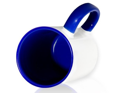 Кружка цветная внутри и ручка "Тёмно-синяя", с фотопечатью