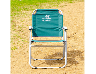 Пляжное кресло-шезлонг КЕДР Dolphins алюминий, цвет зеленый/бежевый/красный