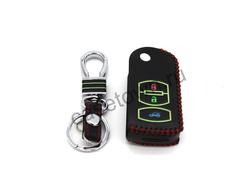 кожаный чехол для выкидного ключа мазда с 3 кнопками