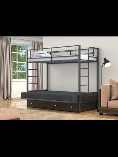 Двухъярусная кровать-диван Дакар 1 Серый (вставки венге)