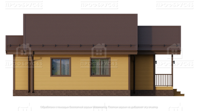 Каркасный одноэтажный дом в стиле Классика, 116 м2