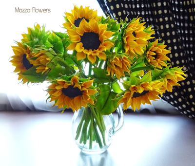 Букет Подсолнухов из полимерной глины.