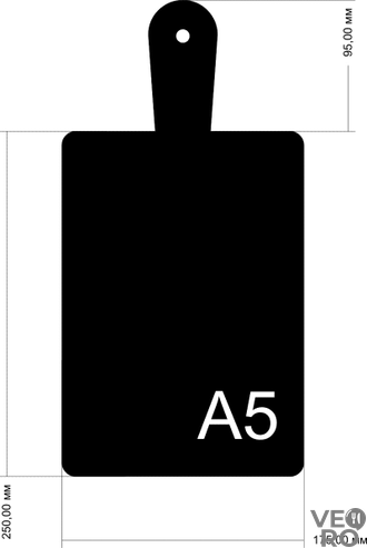 Меловая доска А5 в виде разделочной доски