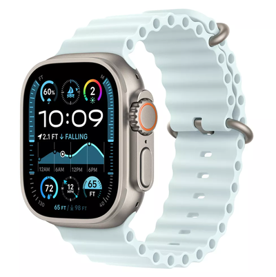 Apple Watch Ultra 2 (2024) 49mm Ice Blue Natural Titanium, Ocean Band