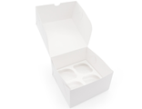 Коробка на 4 капкейка Премиум (белая), 160*160*100мм