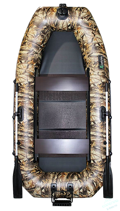 Лодка ПВХ Pelican Гавиал Гребная 260НТ Classic Камуфляж с бронёй 23см и рымом с роликом