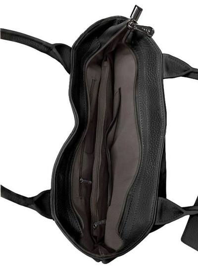 (АРТИКУЛ: 10032/0/82) СУМКА ЖЕНСКАЯ БОЛЬШАЯ, НАТУРАЛЬНАЯ КОЖА, ЧЕРНАЯ, С КОШЕЛЬКОМ, РУЧКИ ЧЕРЕЗ ПЛЕЧО