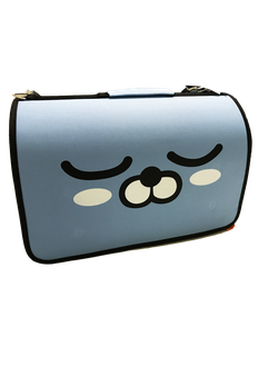 Сумка переноска для собак и кошек Смайлик голубая