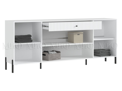 Оливия Комод (Белый, Белый гл холодный) мдф МИФ, 2000хв830хг426