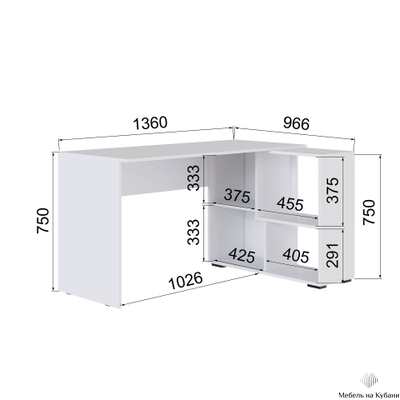 СКМУ-4 компьютерный стол угловой Белый с тиснением «Древесные поры»