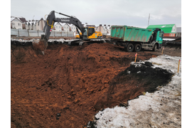 Разработка котлована под садик Баланово "Сальвия"