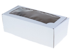 Коробка самосборная с окном 35х16х12 см цвет белый