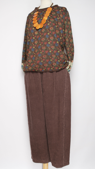 Джемпер ХЛОПОК "КОНТРАСТНЫЙ РУКАВ" кофе до.р.54