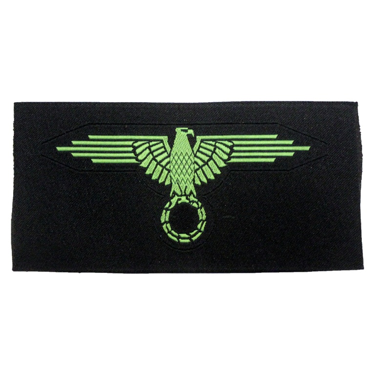 Орлы на униформу - Нарукавный орел СС (BeVo) зеленый на черной подкладке