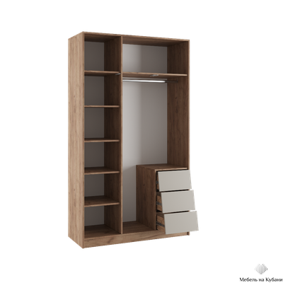 Ева шкаф 2-х створчатый Крафт табачный/Кашемир