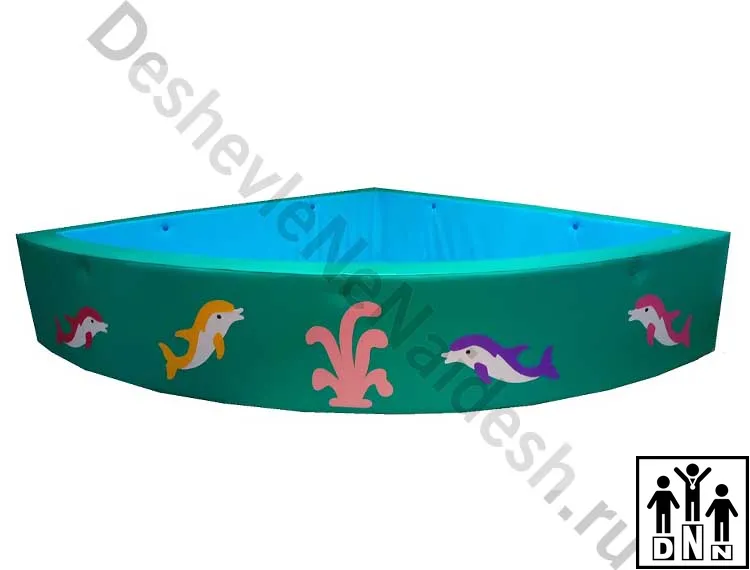 Сухой бассейн угловой Подводный мир зеленый
