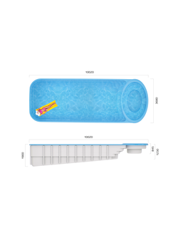 Композитный бассейн 10,02 х 3,68 х 1,23-1,9 "Коньяк" Franmer