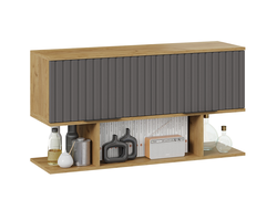 Детская ХИЛТОН - Шкаф настенный с полкой (1100) Дуб Крафт золотой/Графит матовый