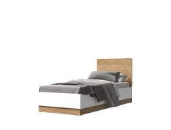 Кровать АДЕЛЬ 0,8 с настилом Дуб Вотан-Белый гладкий