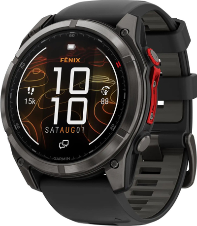 Часы Garmin Fenix 8 Pro — 51 мм MicroLED Sapphire Carbon Gray DLC Titanium Black / Pebble Gray
