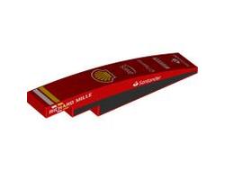 Slope, Curved 6 x 1 with White and Yellow Stripes, Shell Logo, aws, Palantir, PIRELLI, Santander and RICHARD MILLE Logos, Black Panel on Both Sides Pattern, Red (6801pb01 6560649)
