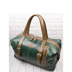 Кожаная дорожная сумка Campora Premium dark green (арт. 
4019-11)