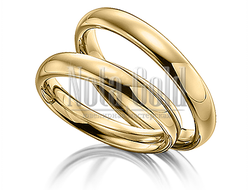 Классические обручальные кольца бублики из жёлтого золота