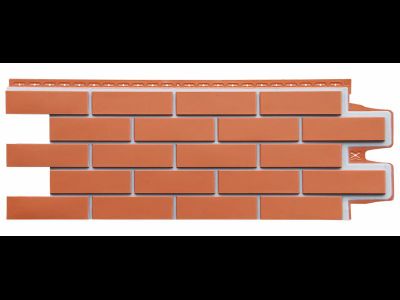 Фасадная панель "Клинкерный кирпич", цвет коралловый, серия премиум